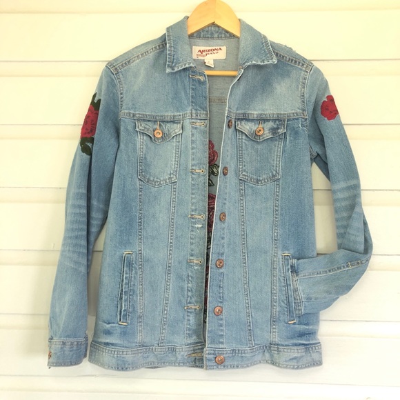 ARIZONA JEANS Embroidered Floral Denim Jacket - Picture 4 of 8